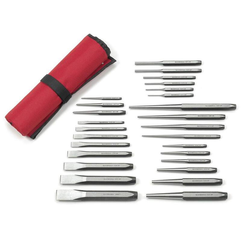 Juego de punzones y cinceles de acero SAE de GEARWRENCH con estuche de herramientas (27 piezas) - 82306