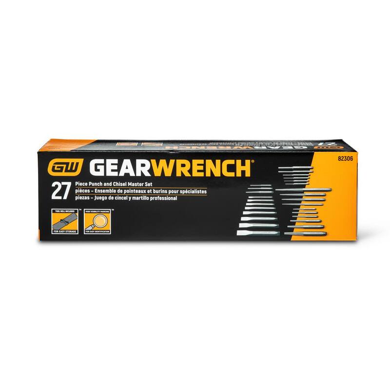 Juego de punzones y cinceles de acero SAE de GEARWRENCH con estuche de herramientas (27 piezas) - 82306