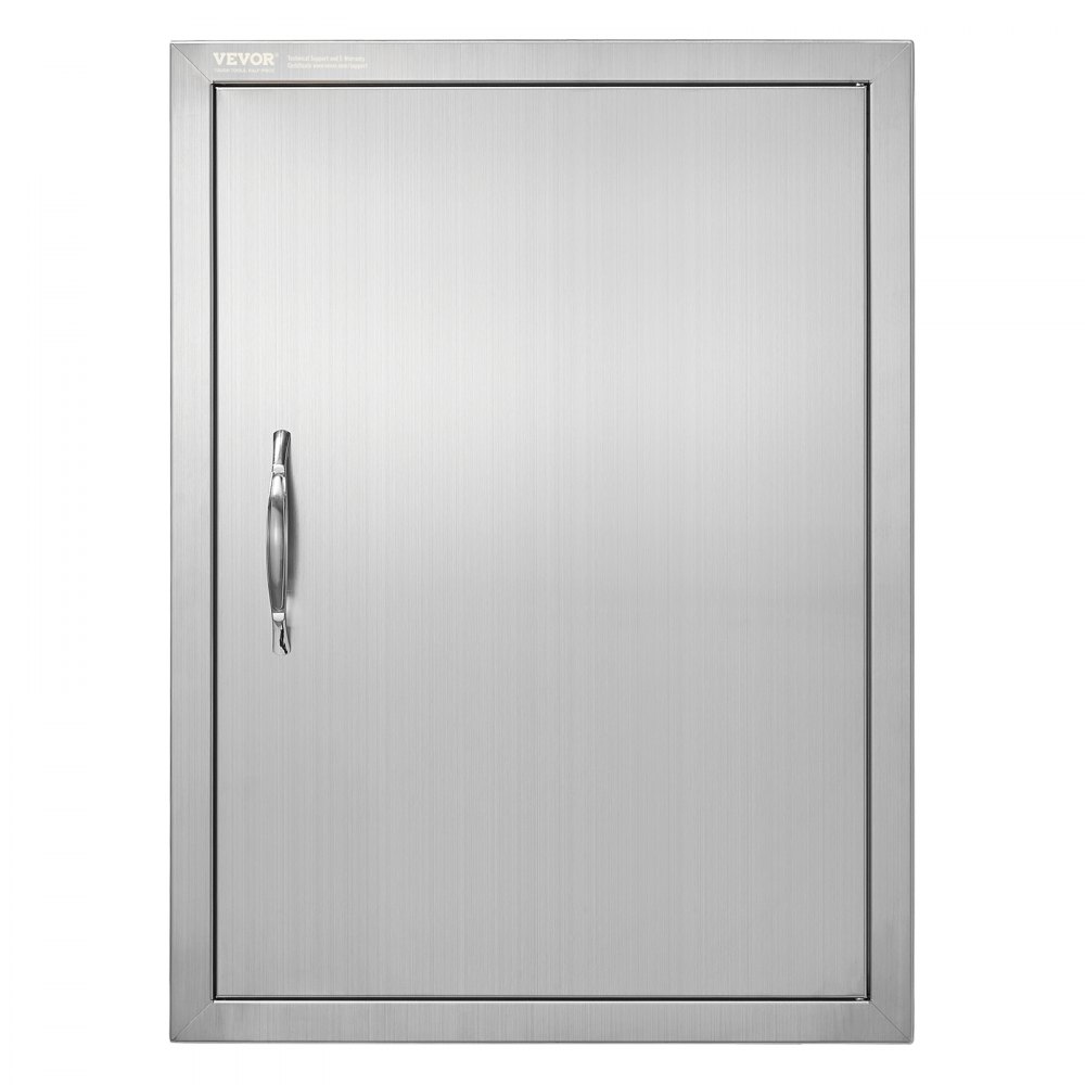 VEVOR BBQ Access Door, 20W x 27H Inch Single Outdoor Kitchen Door, Stainless Steel Flush Mount Door, Wall Vertical Door with Handle, for BBQ Island, Grilling Station, Outside Cabinet - DMMBSCJMYS20IJMLFV0