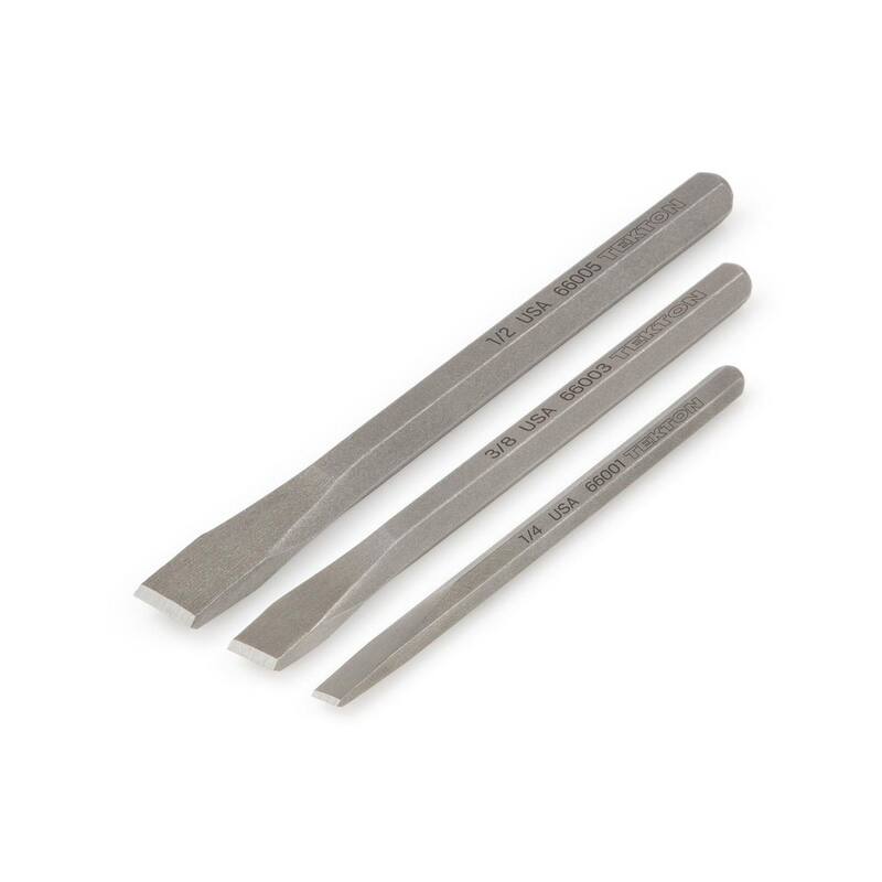 Juego de cinceles fríos TEKTON de 1/4 pulg., 3/8 pulg., 1/2 pulg. (3 piezas) - PNC91002