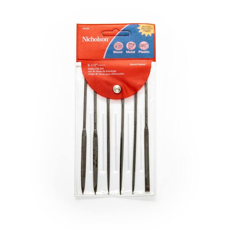 Set de limas mini para hobby/artesanía surtidas de Crescent Nicholson de 5-1/2 pulgadas (6 piezas) - 42030L