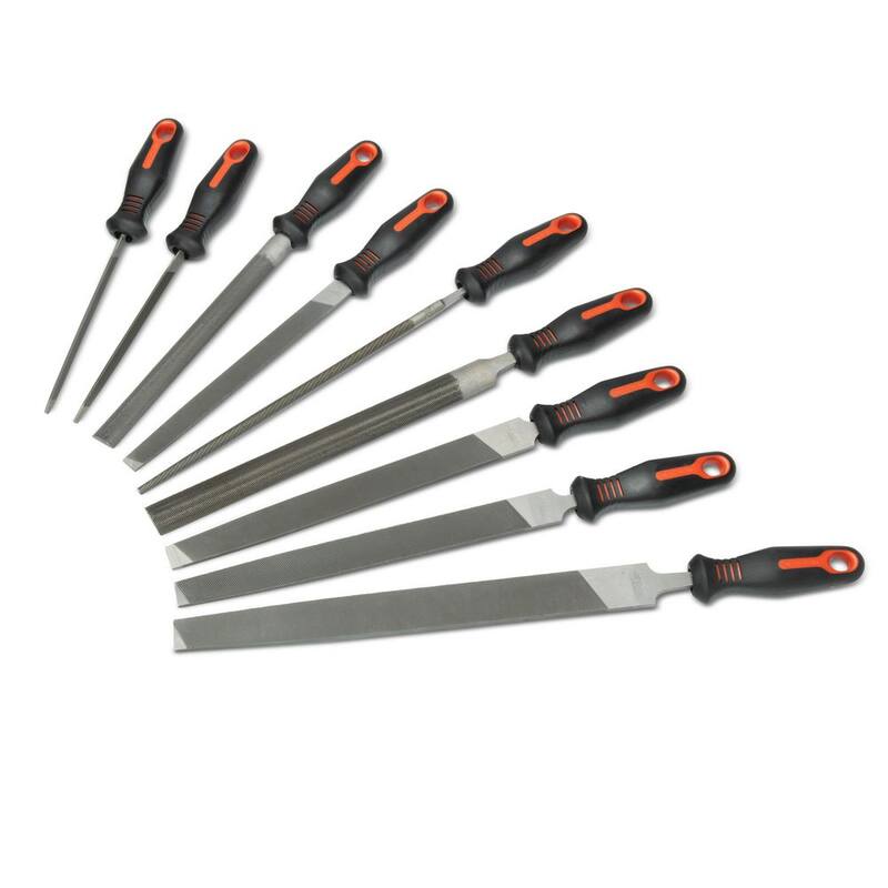 Juego de limas para mantenimiento de 6 in, 8 in, 10 in y 12 in con mangos ergonómicos (9 piezas) - 22030HNNN