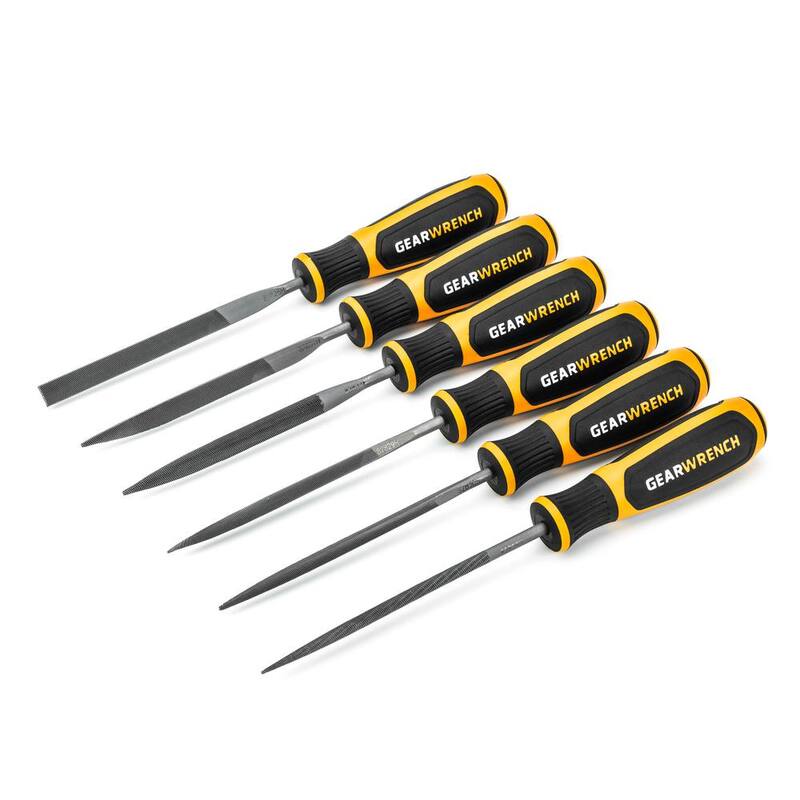 Juego de 6 limas bastardas mini de 4 pulgadas con mangos de GEARWRENCH - 82821H