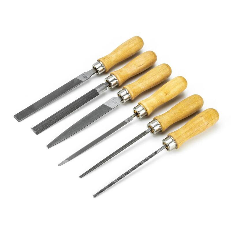 Juego de limas Americanas surtidas de 4 in. de Crescent Nicholson con mangos de madera (6 piezas) - 22062NNN