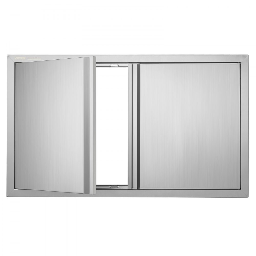 VEVOR BBQ Access Door, 36W x 21H Inch Double Outdoor Kitchen Door, Stainless Steel Flush Mount Door, Wall Vertical Door with Recessed Handles , for BBQ Island, Grilling Station, Outside Cabinet - SMABSCJMYS36J2TR1V0