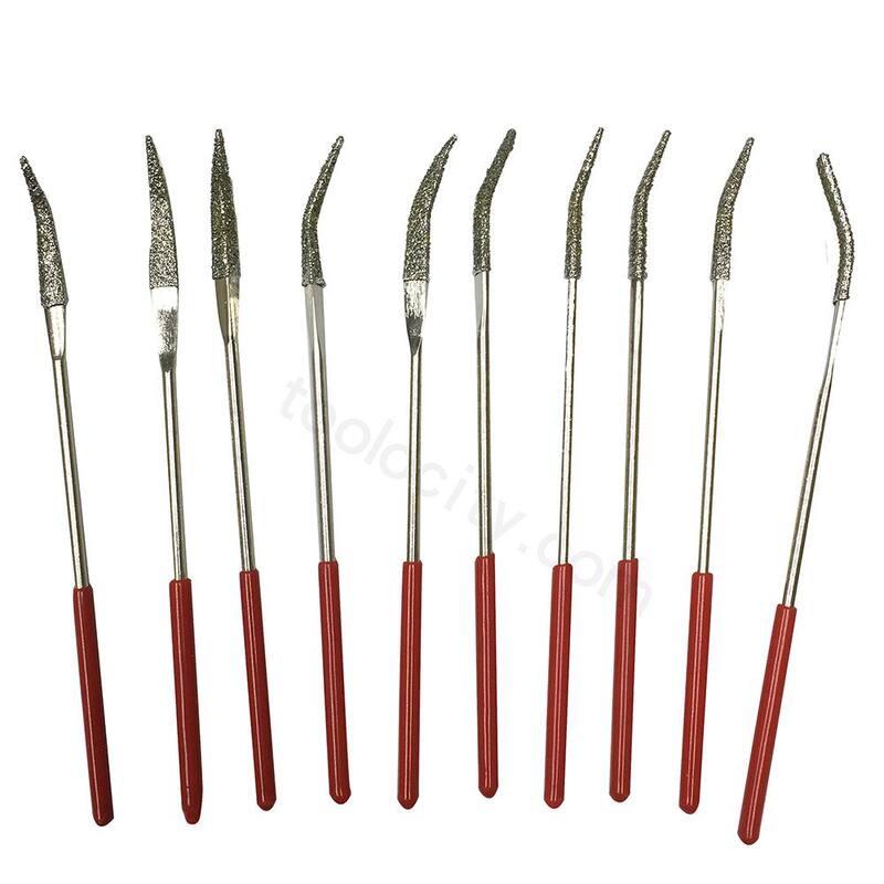 Limatón Monster de 5.5 pulgadas para granito, mármol, porcelana, cerámica y piedra. Punta angulada con diferentes formas, set de 10 piezas - DFST0311