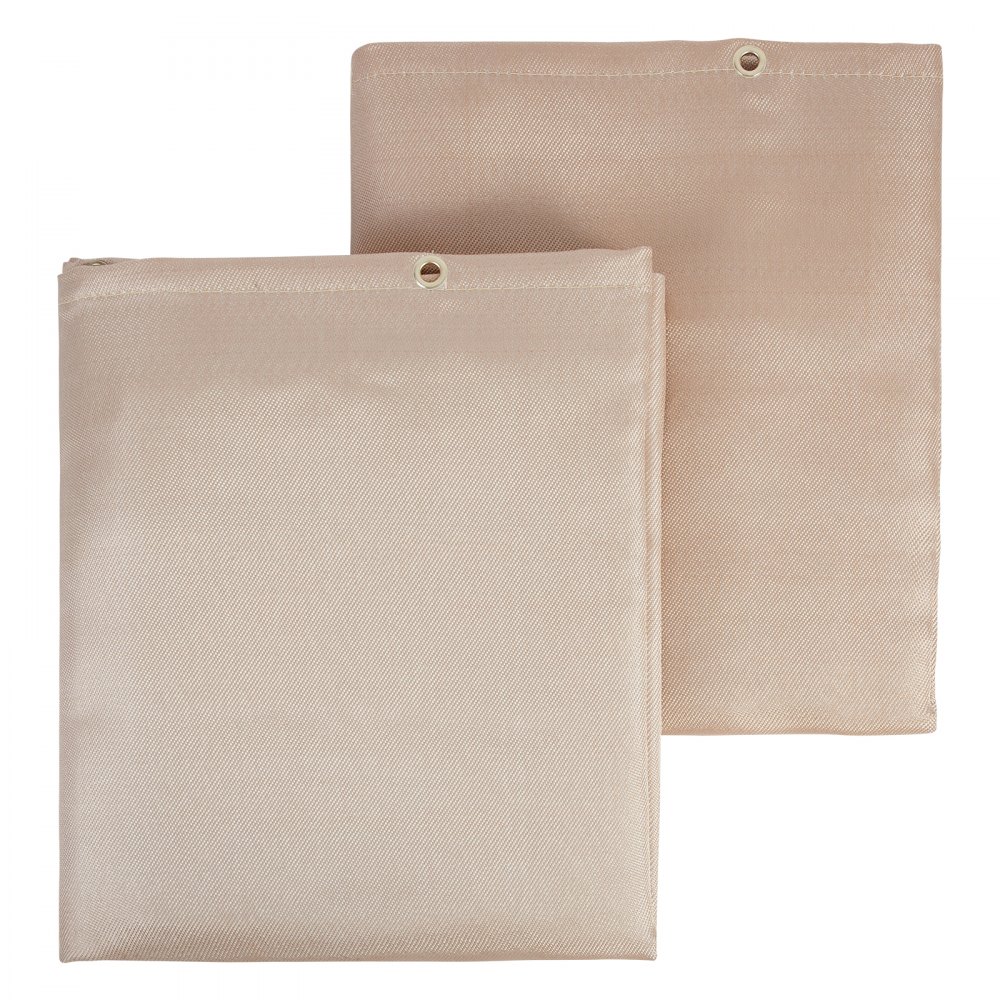 VEVOR Welding Blanket 2 Packs, 4FT x 6FT Heat Treated Welding Blanket, Up To 998°F Heat Resistant Blanket Set, Heavy-Duty Fiberglass Flame Retardant Insulation Welding Mat Cover with Metal Grommets - RCLDHT48X72YMS01PV0