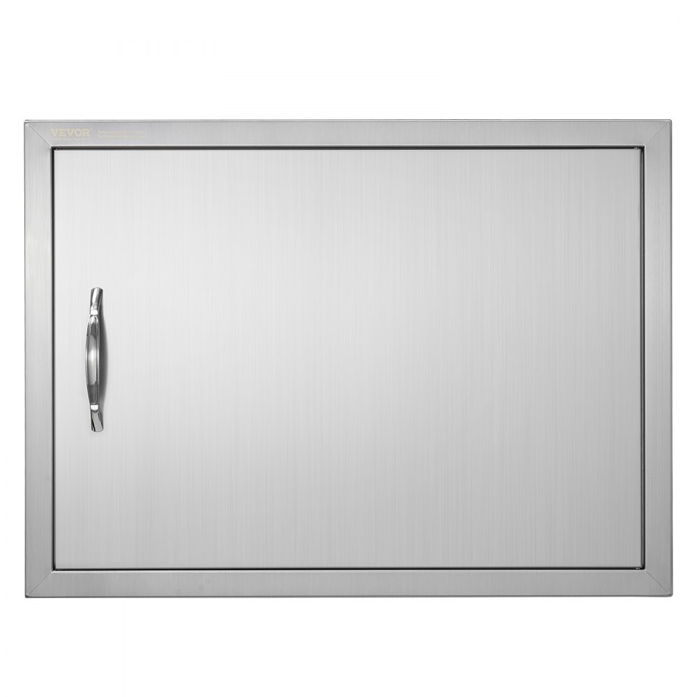 VEVOR BBQ Access Door, 27W x 20H Inch Single Outdoor Kitchen Door, Stainless Steel Flush Mount Door, Wall Vertical Door with Handle, for BBQ Island, Grilling Station, Outside Cabinet - DMMBSCJMYS2756SYDV0