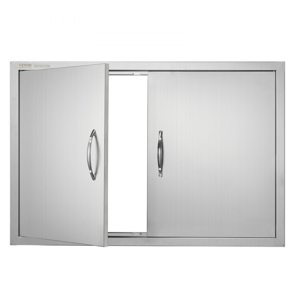 VEVOR BBQ Access Door, 35W x 24H Inch Double Outdoor Kitchen Door, Stainless Steel Flush Mount Door, Wall Vertical Door with Handles, for BBQ Island, Grilling Station, Outside Cabinet - SMMBSCJMYS35KPSP8V0