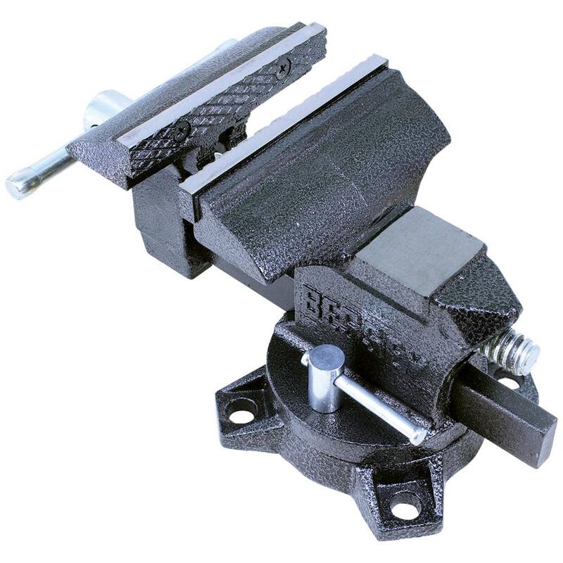Morsa de banco de trabajo de servicio ligero de 4-1/2 pulgadas con base giratoria - BV-HW45