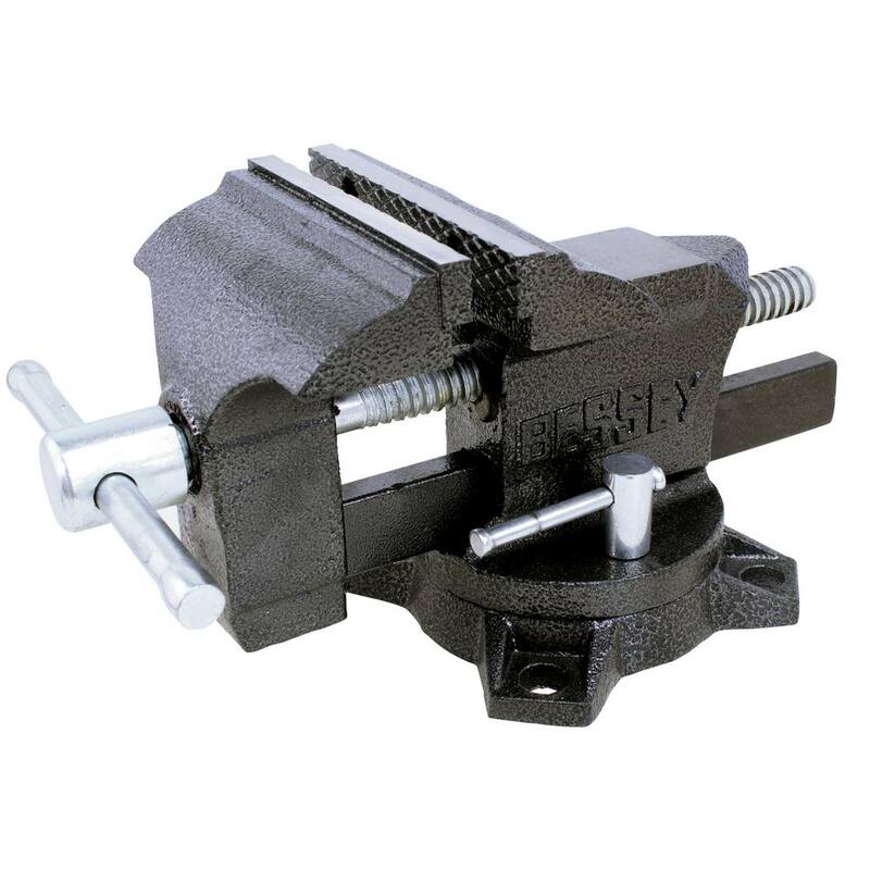 Morsa de banco de trabajo de servicio ligero de 4-1/2 pulgadas con base giratoria - BV-HW45