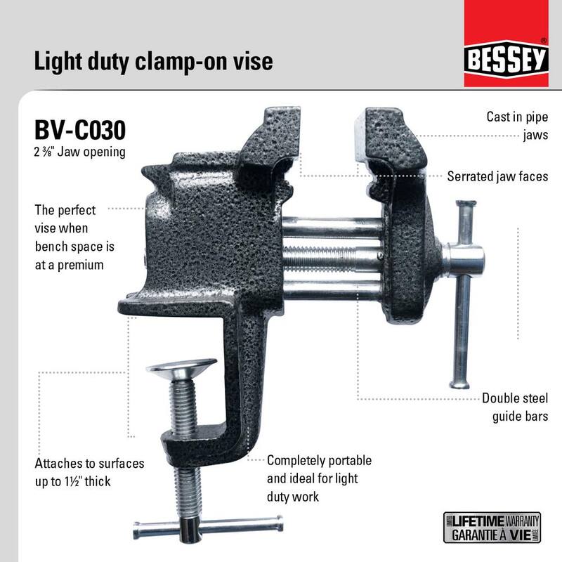Morsa de sujeción de 3 pulgadas BESSEY - BV-CO30