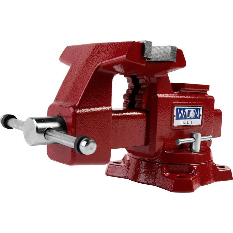 Morsa de banco de servicio pesado Wilton, Ancho de mordaza de 5-1/2 pulgadas, Apertura de mordaza de 5 pulgadas, Profundidad de garganta de 3-1/4 pulgadas 675U - 28819