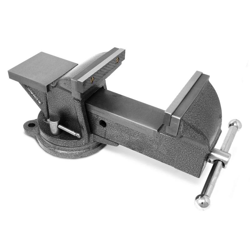 Morsa de banco de hierro fundido resistente de 5 pulgadas con base giratoria - 455BV