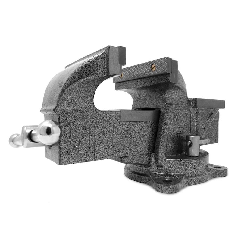 Morsa de banco de hierro fundido resistente de 5 pulgadas con base giratoria - 455BV