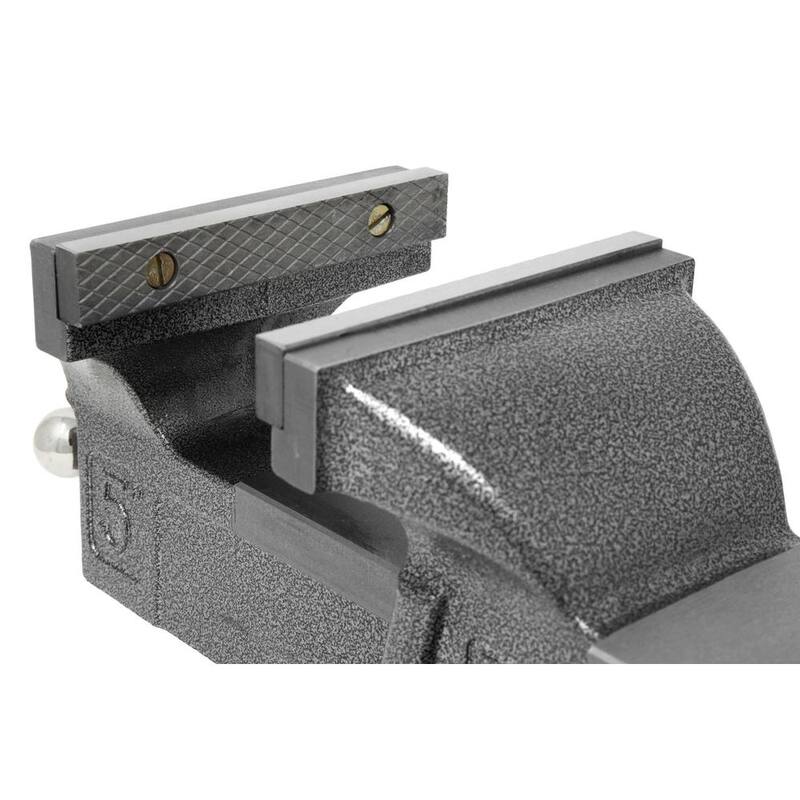Morsa de banco de hierro fundido resistente de 5 pulgadas con base giratoria - 455BV