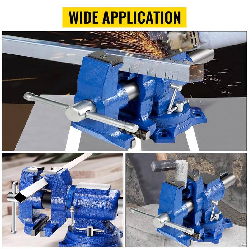 Tornillo de banco resistente VEVOR de 6 pulgadas. Tornillo de tubo para banco con fuerza de sujeción de 30Kn para sujetar equipos de fijación en uso doméstico o industrial - DGNTQQMZT94660001V0.
