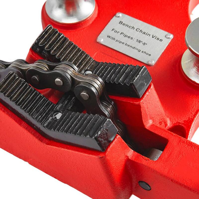 VEVOR 1/8 in. a 5 in. Capacidad de tubería Tornillo Superior Banco de Cadena de Tornillos para Tubería de Alta Resistencia con Descanso para Tubería, Dobladora - GJLGTHQ0000000001V0