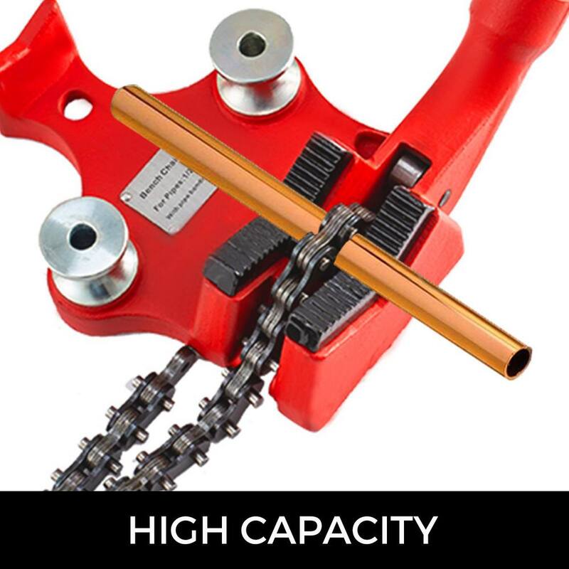 VEVOR 1/8 in. a 5 in. Capacidad de tubería Tornillo Superior Banco de Cadena de Tornillos para Tubería de Alta Resistencia con Descanso para Tubería, Dobladora - GJLGTHQ0000000001V0