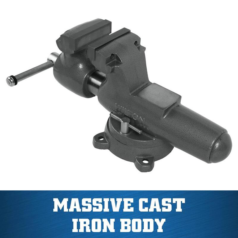 Morsa de canal redondo de 6 pulgadas para mecánico con base giratoria - 28833