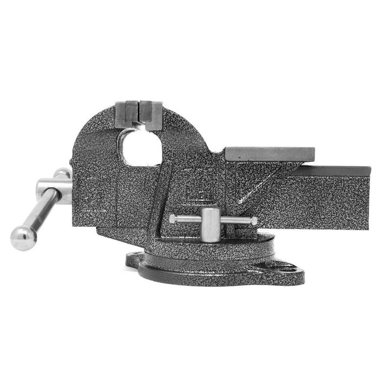 WEN 3 pulgadas. Morsa de banco de hierro fundido resistente con base giratoria - 453BV