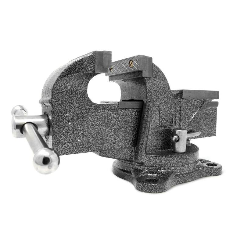 WEN 3 pulgadas. Morsa de banco de hierro fundido resistente con base giratoria - 453BV