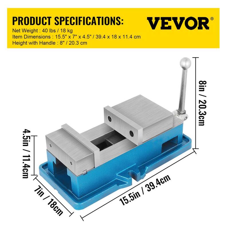 VEVOR Lock Vise Milling Machine 5 in. Precision Lock Down Vise with Powerful Clamping Force for Sawing, Filing, Chiseling - TQ5CJMPKQ00000001V0

Tornillo de banco de precisión de 5 pulgadas para máquina fresadora con fuerza de sujeción poderosa para aserrar, limar, cincelar - TQ5CJMPKQ00000001V0