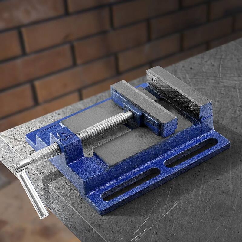 VEVOR Tornillo de Banco Taladro 4 pulgadas. Tornillo de Banco Resistente de perfil bajo de 6.6 pulgadas de ancho de mandíbula con apertura de 4.33 pulgadas para taladrar, fresar y trabajar la madera.