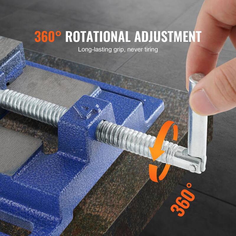 VEVOR Tornillo de Banco Taladro 4 pulgadas. Tornillo de Banco Resistente de perfil bajo de 6.6 pulgadas de ancho de mandíbula con apertura de 4.33 pulgadas para taladrar, fresar y trabajar la madera.