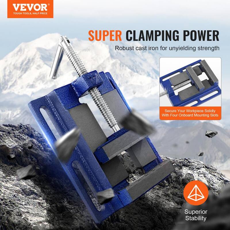 VEVOR Tornillo de Banco Taladro 4 pulgadas. Tornillo de Banco Resistente de perfil bajo de 6.6 pulgadas de ancho de mandíbula con apertura de 4.33 pulgadas para taladrar, fresar y trabajar la madera.