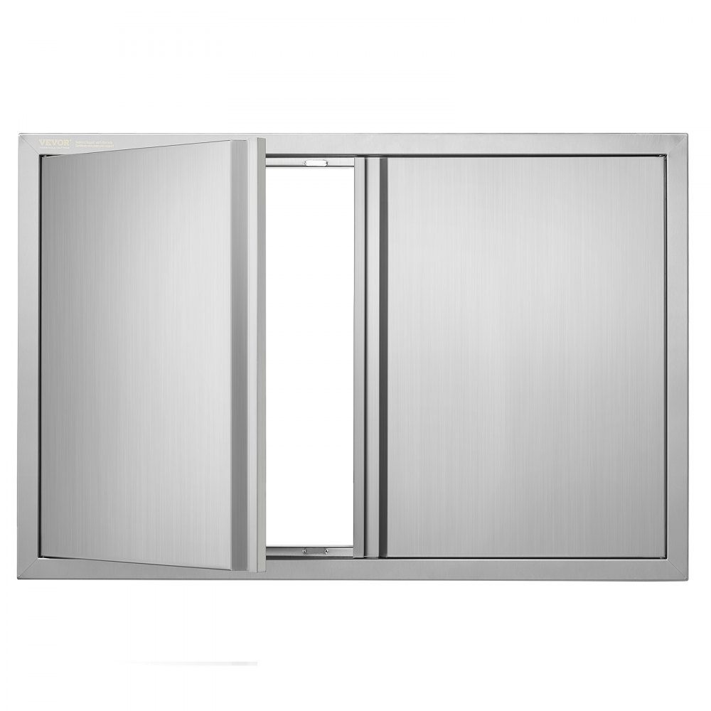 VEVOR BBQ Access Door, 36W x 24H Inch Double Outdoor Kitchen Door, Stainless Steel Flush Mount Door, Wall Vertical Door with Recessed Handles , for BBQ Island, Grilling Station, Outside Cabinet - SMABSCJMYS366SI1RV0