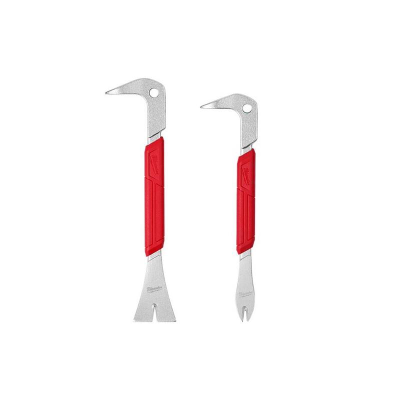 Arrancador de molduras de 10 pulgadas de Milwaukee con barra de palanca para sacar clavos de 9 pulgadas con hendidura (paquete de 2) - 48-22-9033-48-22-9030