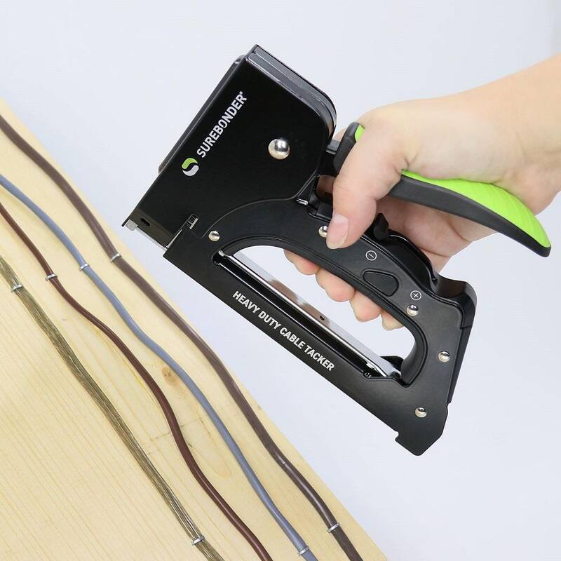 Clavador de cable Surebonder Heavy-Duty Manual Staple Gun con grapas (paquete de 7) - 5725/55716-5A
