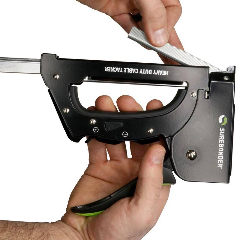 Clavador de cable Surebonder Heavy-Duty Manual Staple Gun con grapas (paquete de 7) - 5725/55716-5A