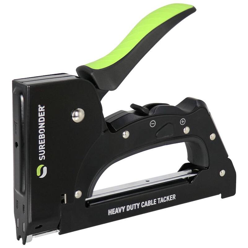 Clavador de cable Surebonder Heavy-Duty Manual Staple Gun con grapas (paquete de 7) - 5725/55716-5A