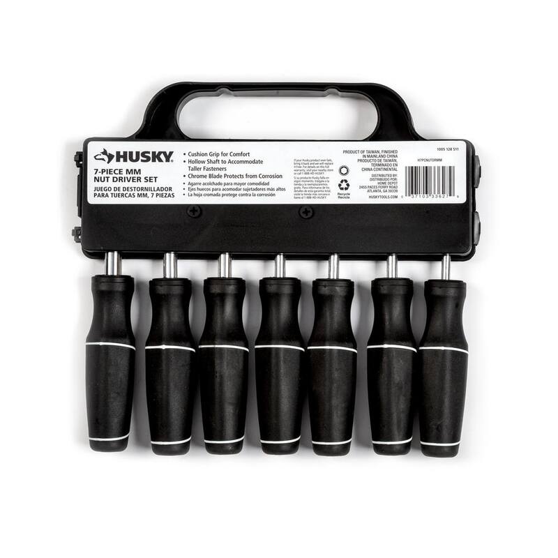 Set de destornilladores para tuercas con agarre acolchonado en medidas métricas de Husky (7 piezas) - H7PCNUTDRMM