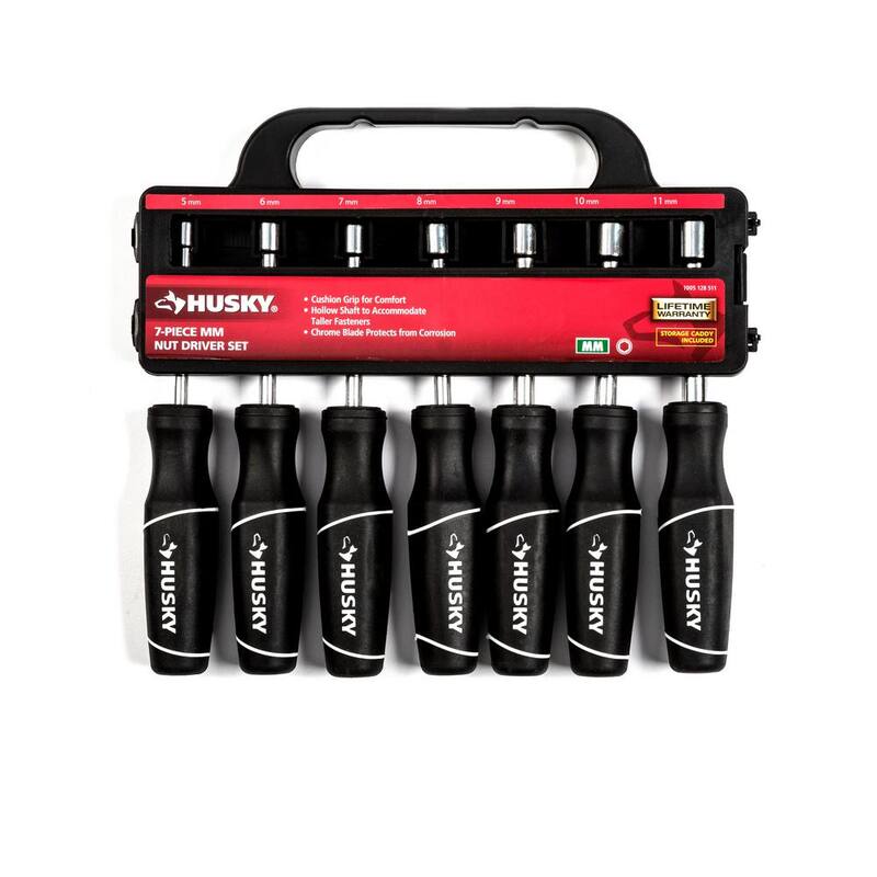 Set de destornilladores para tuercas con agarre acolchonado en medidas métricas de Husky (7 piezas) - H7PCNUTDRMM