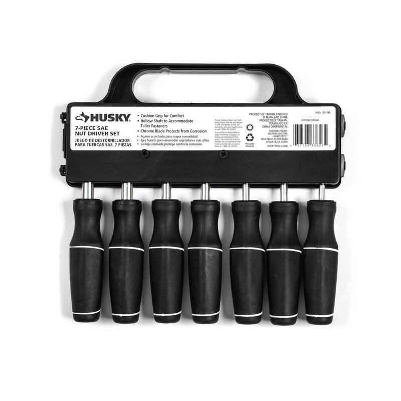 Juego de 7 destornilladores de tuercas con agarre acolchado Husky SAE - H7PCNUTDRSAE