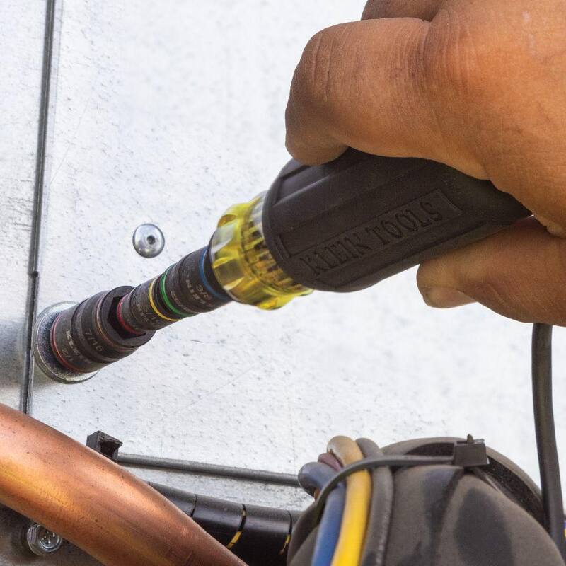 Juego de 7 en 1 de impacto para sockets con mango de Klein Tools, juego de sockets de impacto hexagonal (32900R) - 32900R