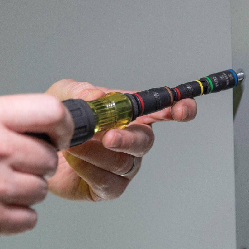 Juego de 7 en 1 de impacto para sockets con mango de Klein Tools, juego de sockets de impacto hexagonal (32900R) - 32900R