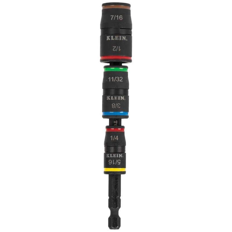 Juego de 7 en 1 de impacto para sockets con mango de Klein Tools, juego de sockets de impacto hexagonal (32900R) - 32900R