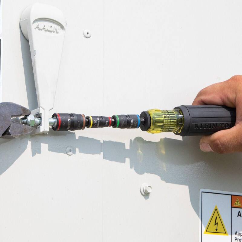 Juego de 7 en 1 de impacto para sockets con mango de Klein Tools, juego de sockets de impacto hexagonal (32900R) - 32900R