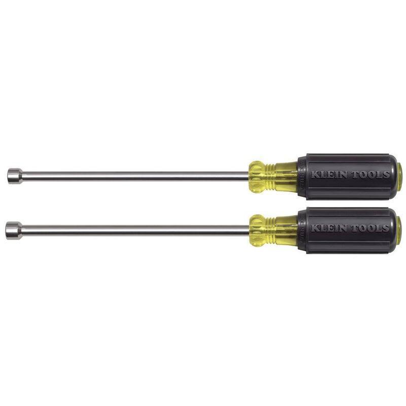 Juego de puntas magnéticas para tuercas Klein Tools con eje de 6 pulgadas (2 piezas) - 646M