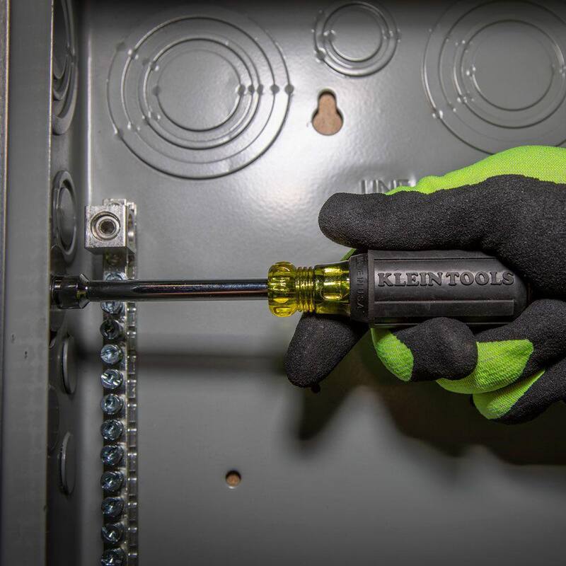 Llave de tuercas de 5/16 pulgadas de Klein Tools con eje hueco de 3 pulgadas - Mango con agarre acolchonado - 630-5/16