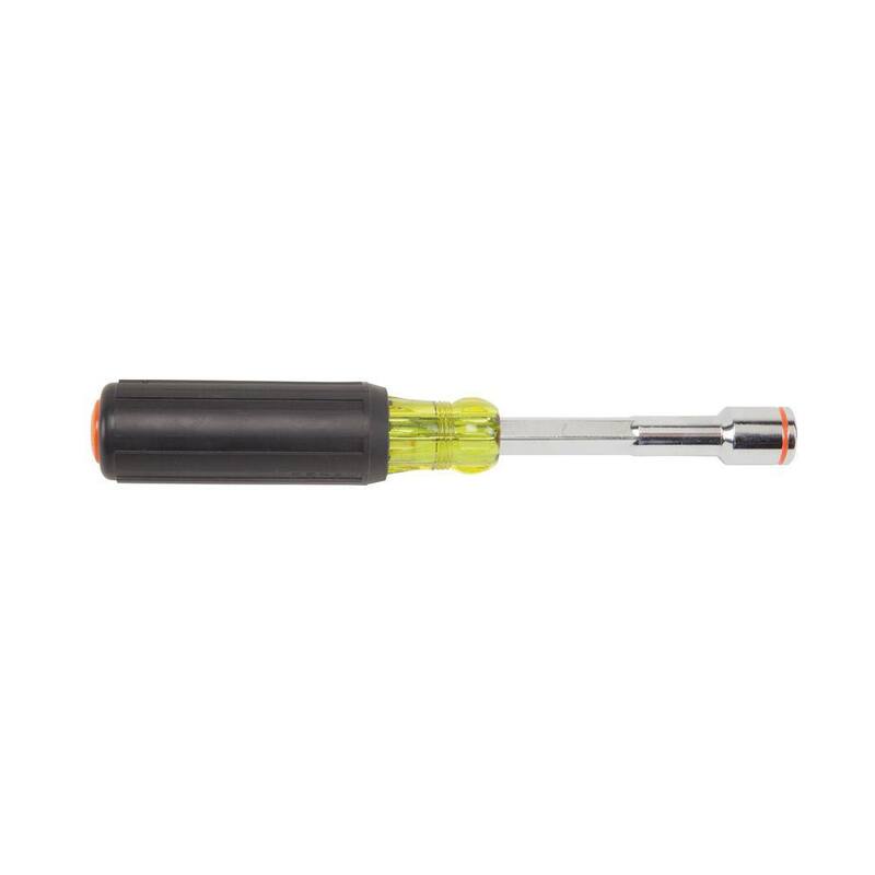 Klein Tools 9/16 pulgadas. Conductor de tuerca con punta magnética de servicio pesado y eje hueco de 4 pulgadas - mango acolchado con agarre suave - 635-9/16