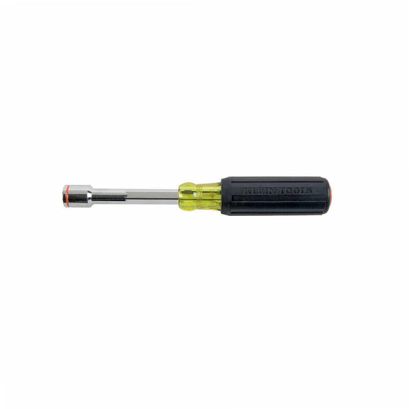 Klein Tools 9/16 pulgadas. Conductor de tuerca con punta magnética de servicio pesado y eje hueco de 4 pulgadas - mango acolchado con agarre suave - 635-9/16