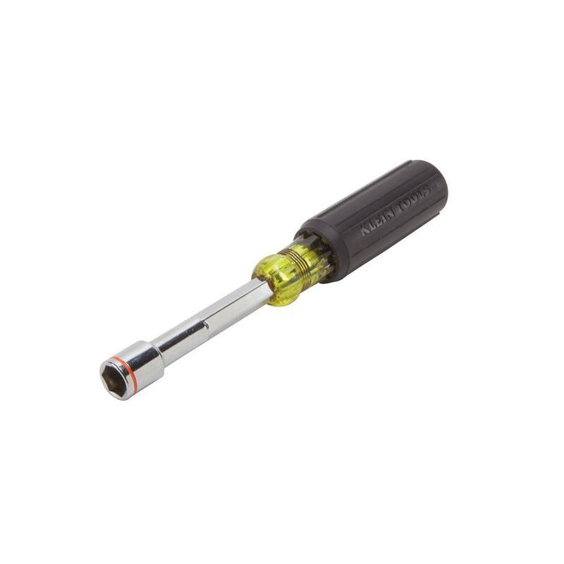 Klein Tools 9/16 pulgadas. Conductor de tuerca con punta magnética de servicio pesado y eje hueco de 4 pulgadas - mango acolchado con agarre suave - 635-9/16