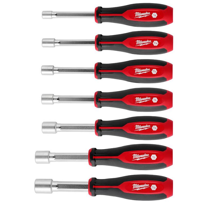 Juego de 7 puntas magnéticas para tuercas Milwaukee SAE HollowCore - 48-22-2547