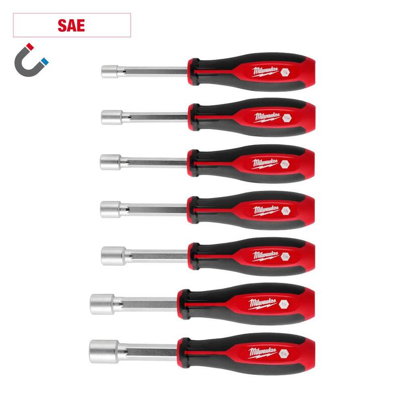 Juego de 7 puntas magnéticas para tuercas Milwaukee SAE HollowCore - 48-22-2547