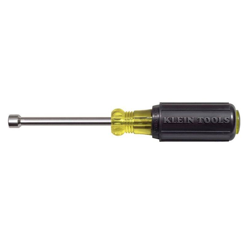 Klein Tools 1/4 in. Magnetic Tip Nut Driver con Eje Hueco de 3 pulgadas - Mango con Agarre Acolchonado - 630-1/4M
